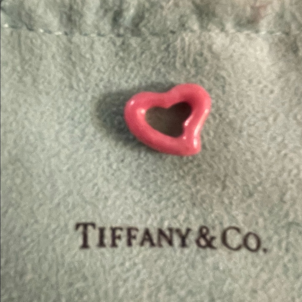 Tiffany Elsa Peretti pink rhodonite heart charm